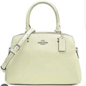 Coach Mini Lillie  Carryall Crossgrain Leather Silver/Pale Green 91146